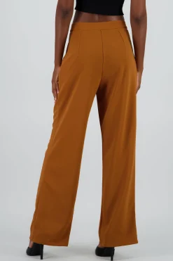 Shasa Wide Leg Pants with Double Pleated Waistband