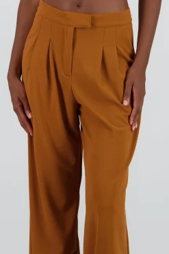 Shasa Wide Leg Pants with Double Pleated Waistband