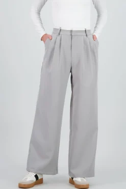 Shasa Wide Leg Pants with Double Waistband