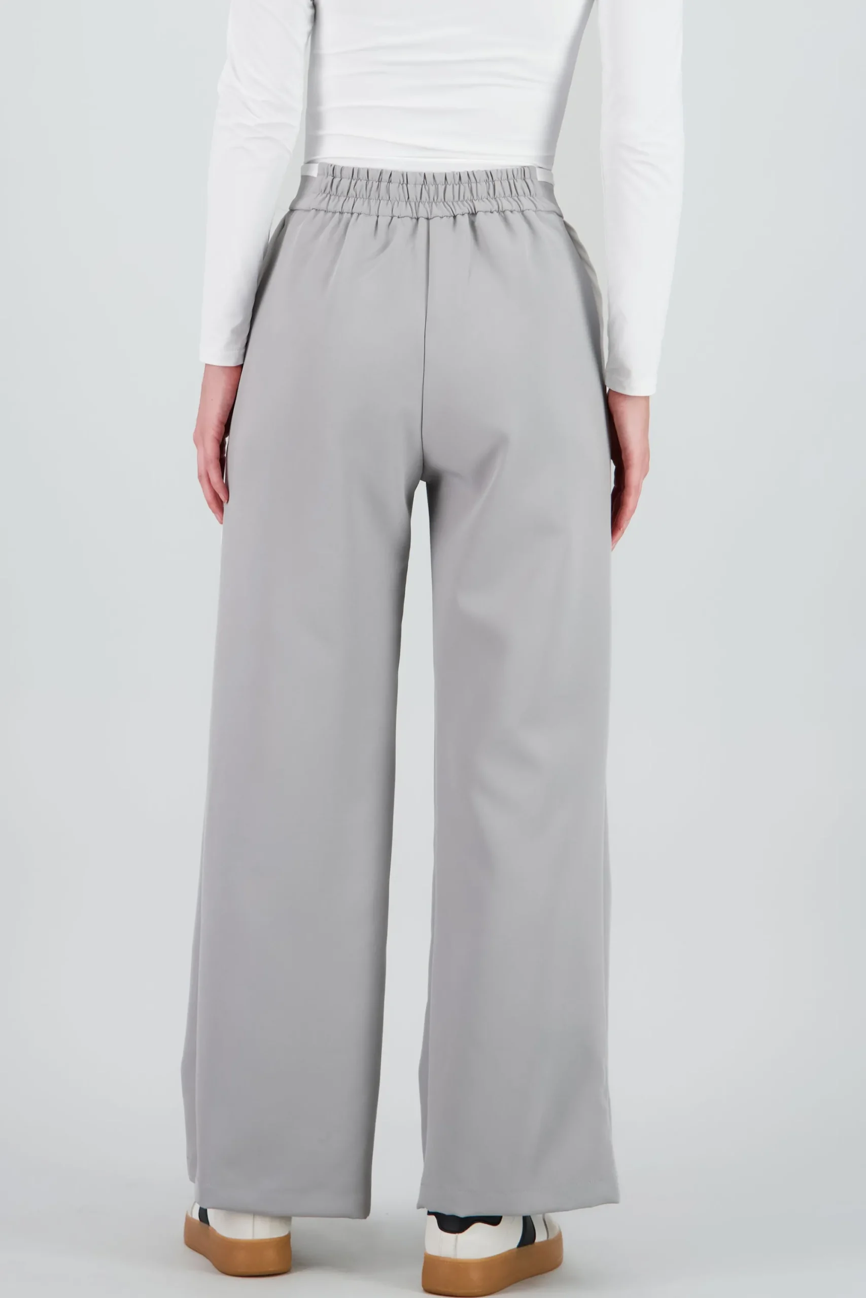 Shasa Wide Leg Pants with Double Waistband