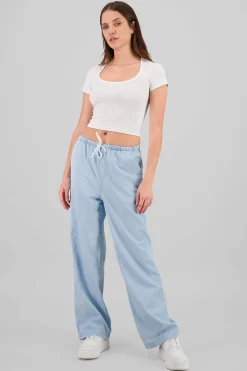 Shasa Wide Leg Pants with Drawstring