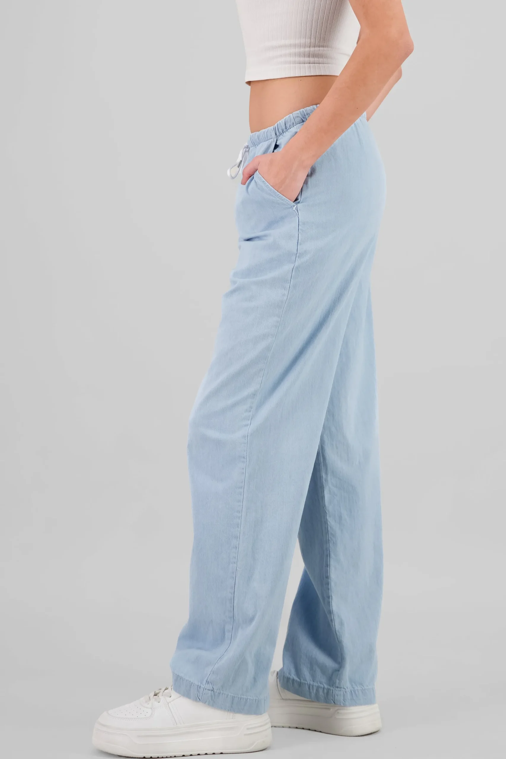 Shasa Wide Leg Pants with Drawstring