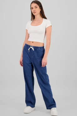 Shasa Wide Leg Pants with Drawstring