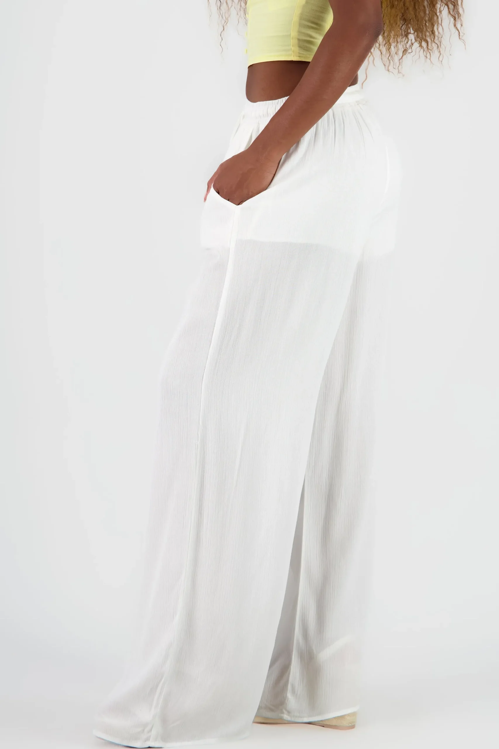 Shasa Wide Leg Pants with Drawstring Detail