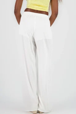 Shasa Wide Leg Pants with Drawstring Detail