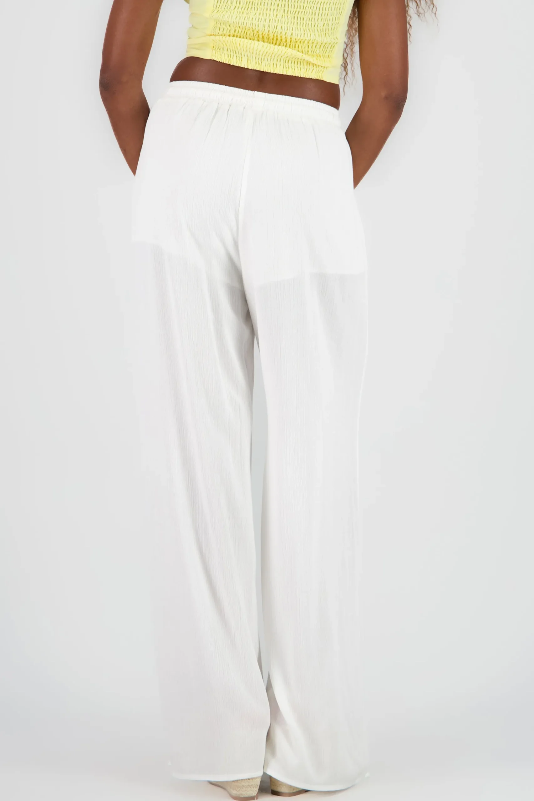 Shasa Wide Leg Pants with Drawstring Detail
