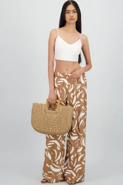 Shasa Wide Leg Pants with Elastic Waist