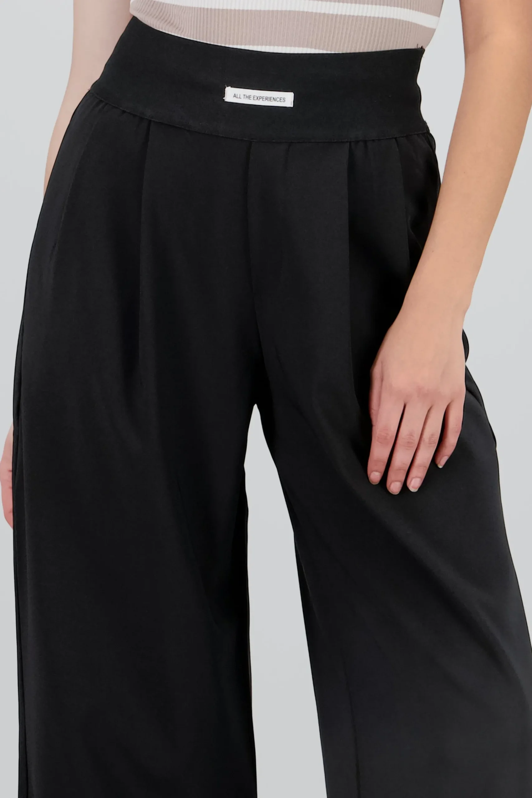Shasa Wide Leg Pants with Elastic Detail