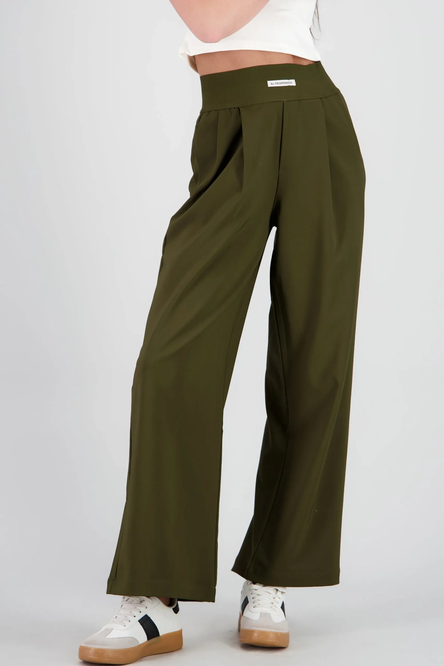 Shasa Wide Leg Pants with Elastic Detail