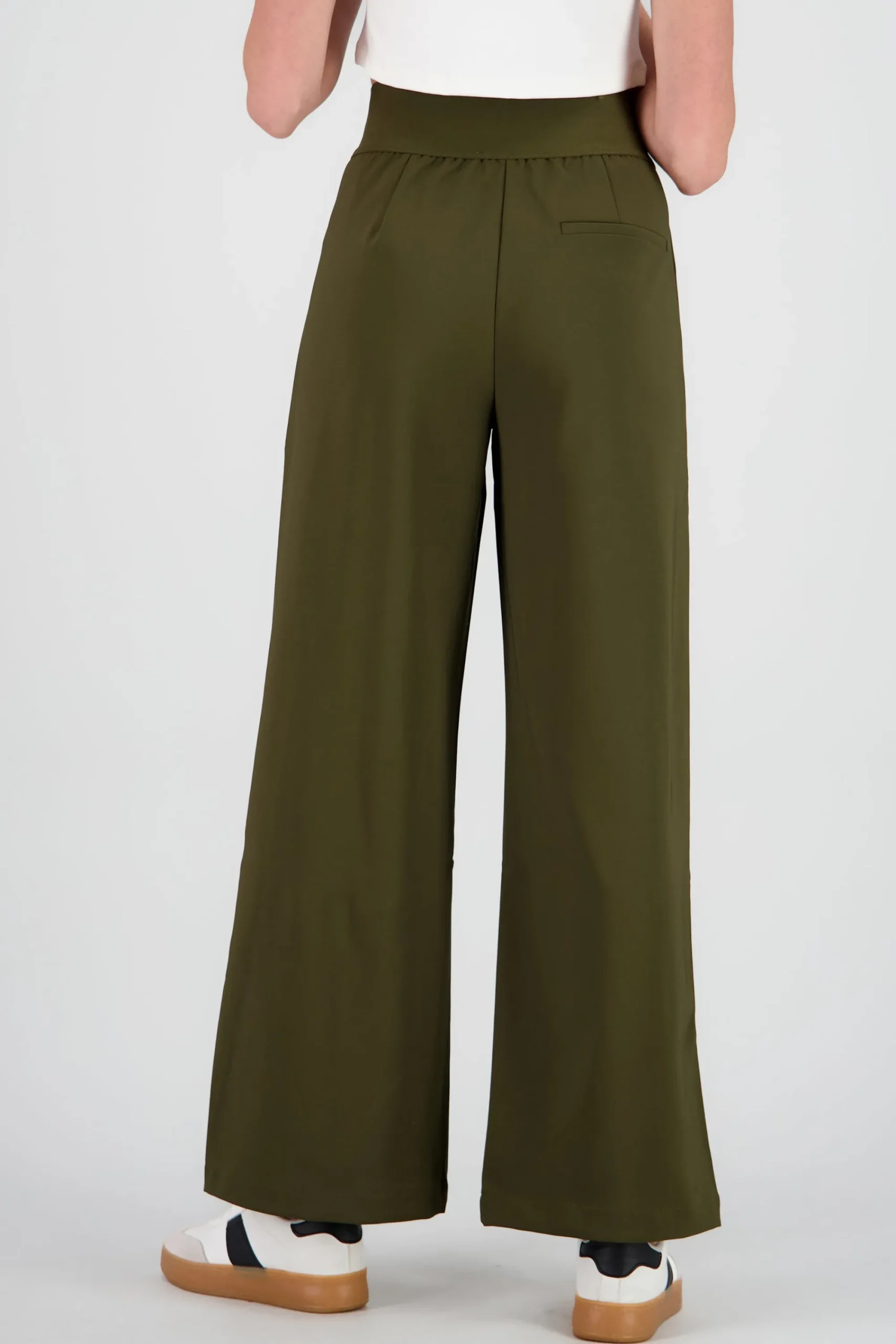 Shasa Wide Leg Pants with Elastic Detail