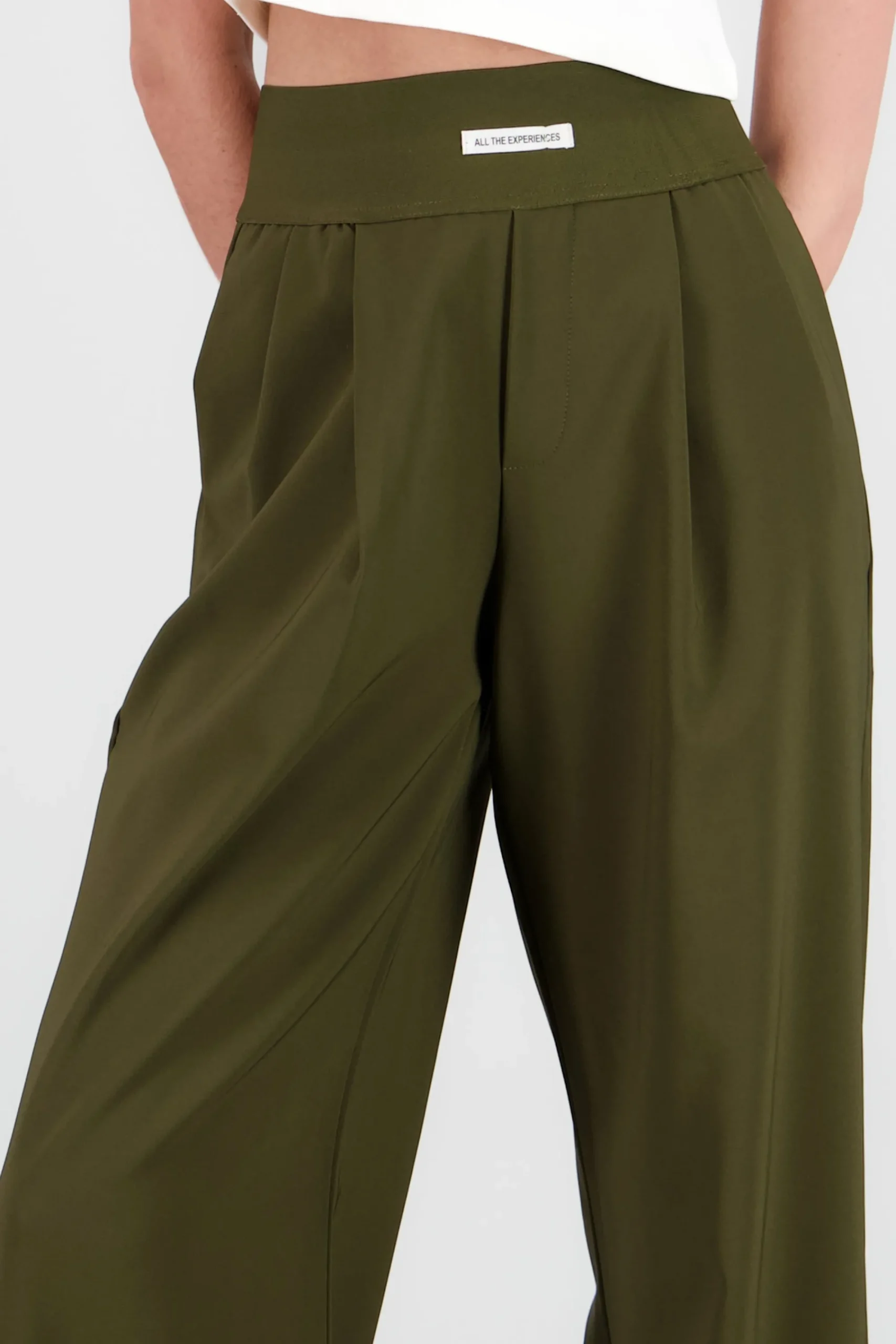 Shasa Wide Leg Pants with Elastic Detail