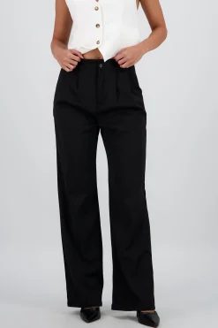Shasa Wide Leg Pants with Gathered Waistband Detail