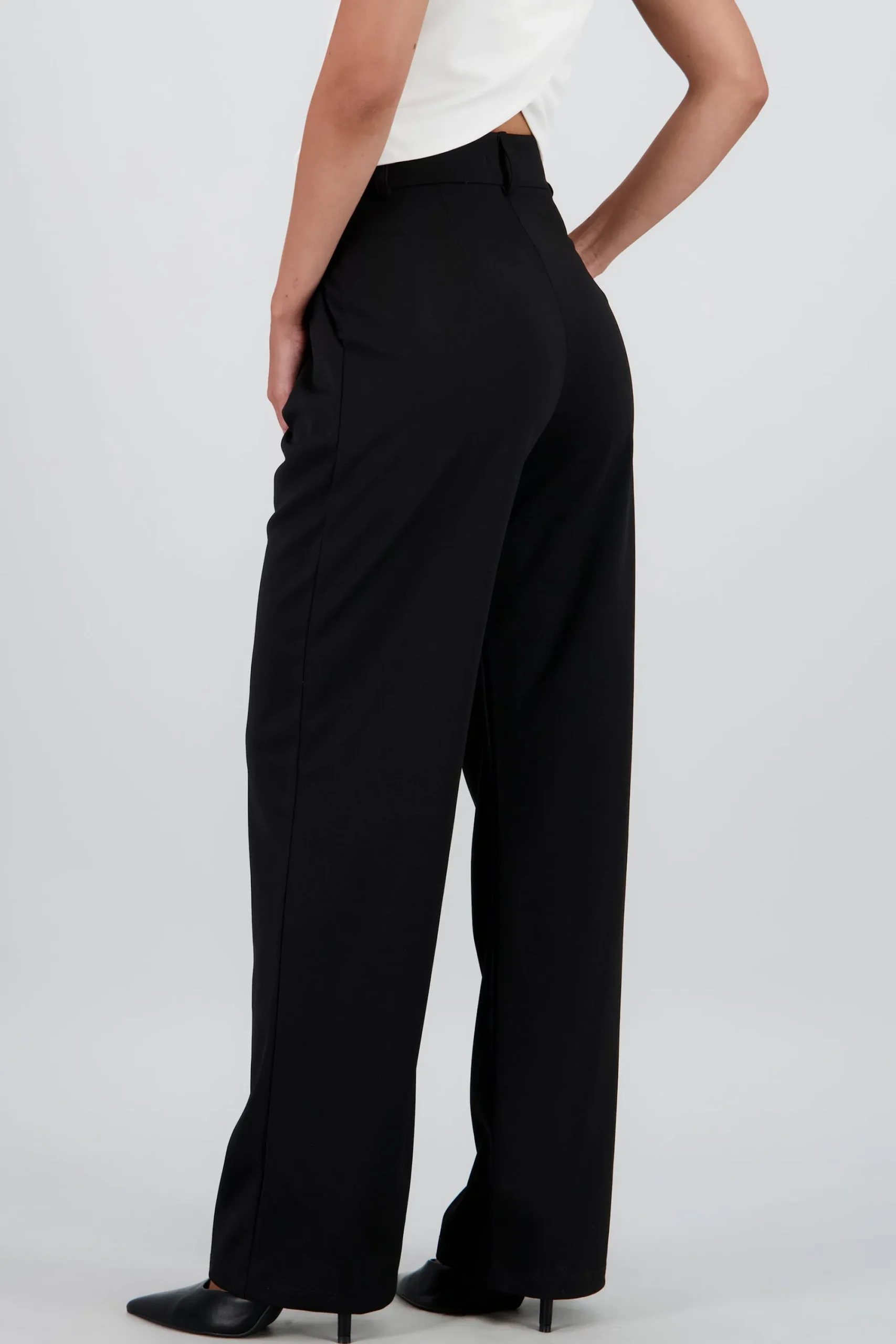 Shasa Wide Leg Pants with Gathered Waistband Detail