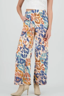 Shasa Wide Leg Pants with Satin Detail