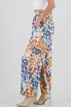 Shasa Wide Leg Pants with Satin Detail