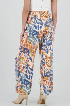 Shasa Wide Leg Pants with Satin Detail