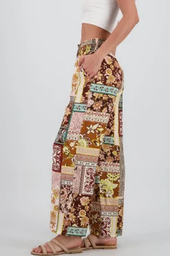Shasa Wide Leg Pants with Smocked Waistband