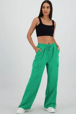 Shasa Wide Leg Pants with Stripe Detail