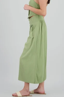 Shasa Wide Leg Pants with Two Pleats