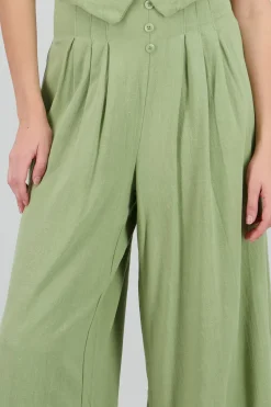 Shasa Wide Leg Pants with Two Pleats