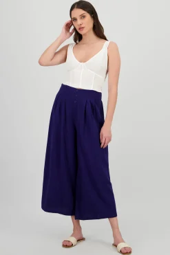 Shasa Wide Leg Pants with Two Pleats