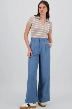 Shasa Wide Leg Pants with Waistband Detail