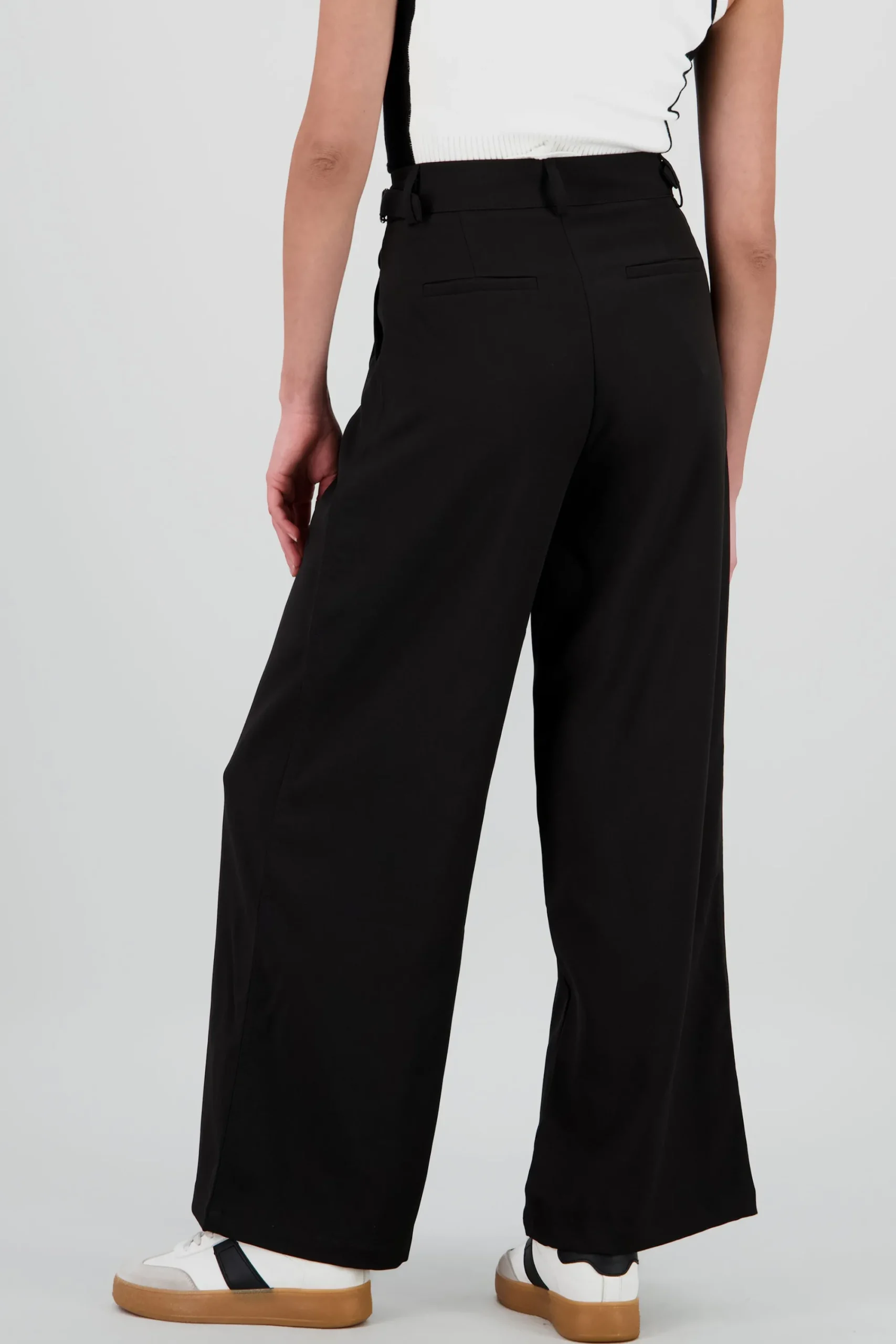 Shasa Wide Leg Pants with Waistband Detail