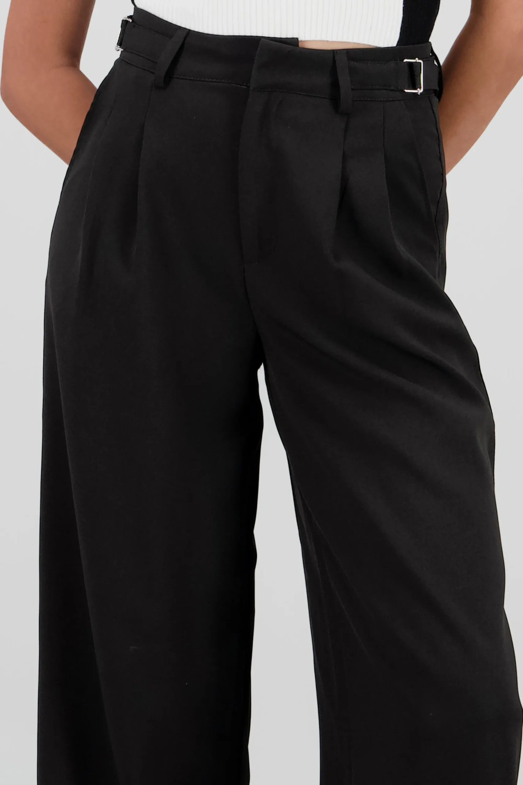 Shasa Wide Leg Pants with Waistband Detail