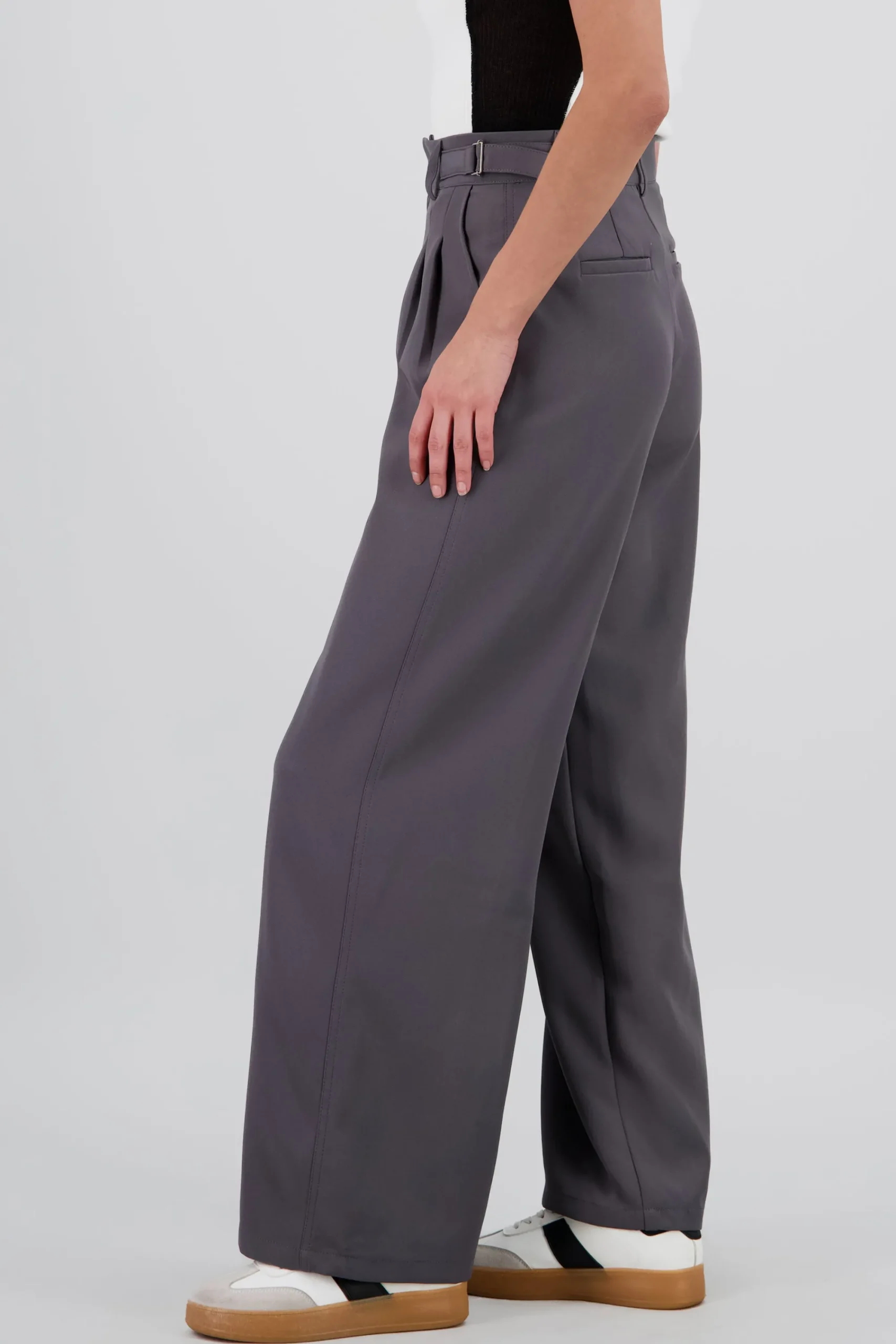 Shasa Wide Leg Pants with Waistband Detail