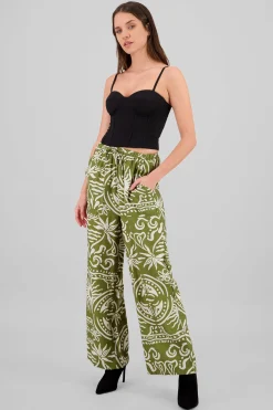 Shasa Wide Leg Printed Pants