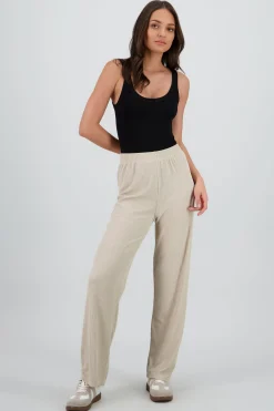 Shasa Wide Leg Solid Ribbed Pants