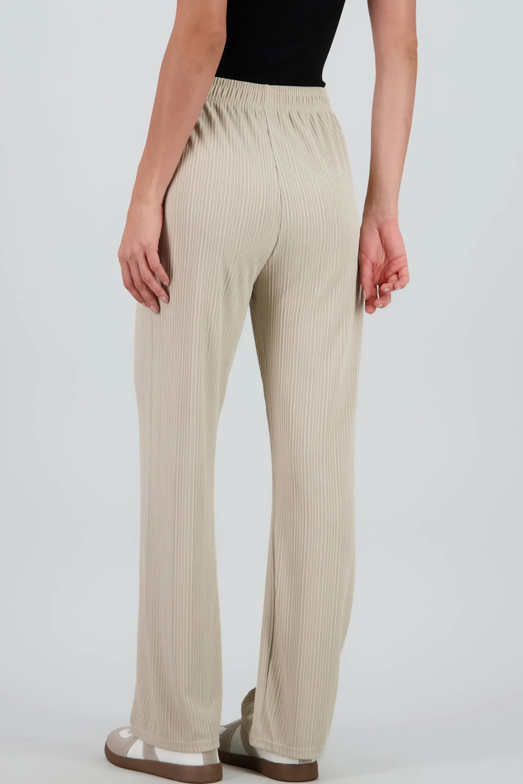 Shasa Wide Leg Solid Ribbed Pants