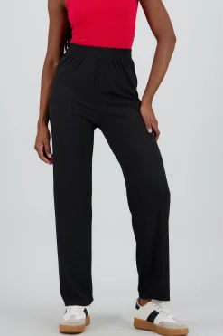 Shasa Wide Leg Solid Ribbed Pants