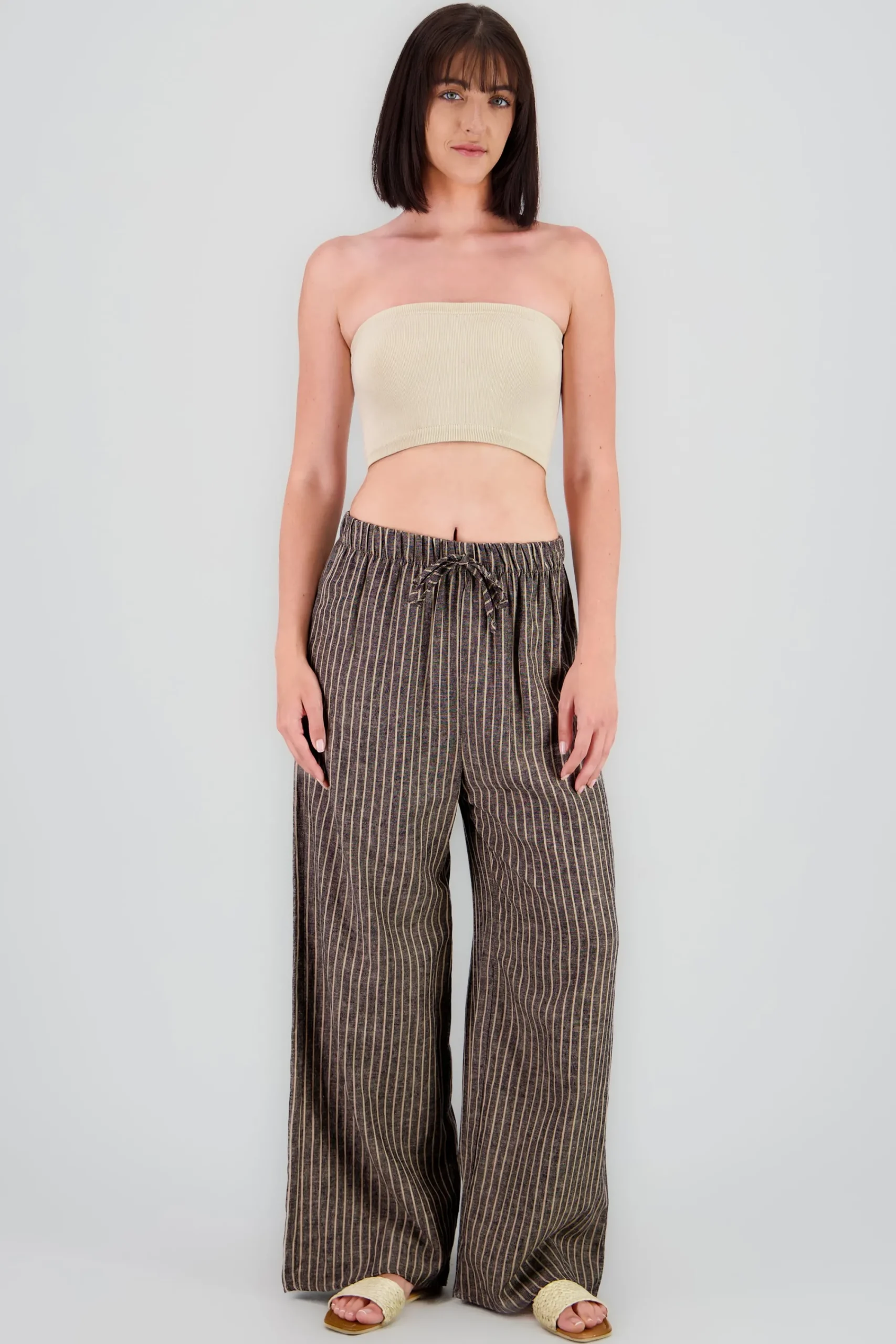 Shasa Wide Leg Striped Pants