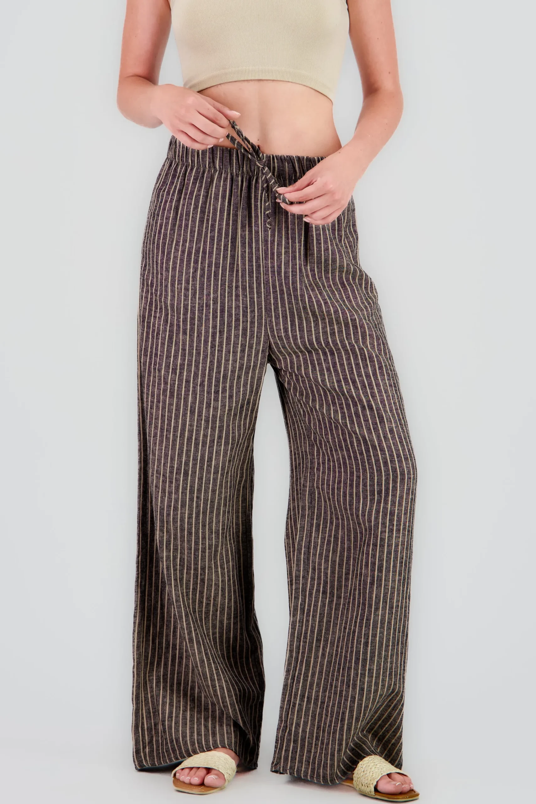 Shasa Wide Leg Striped Pants