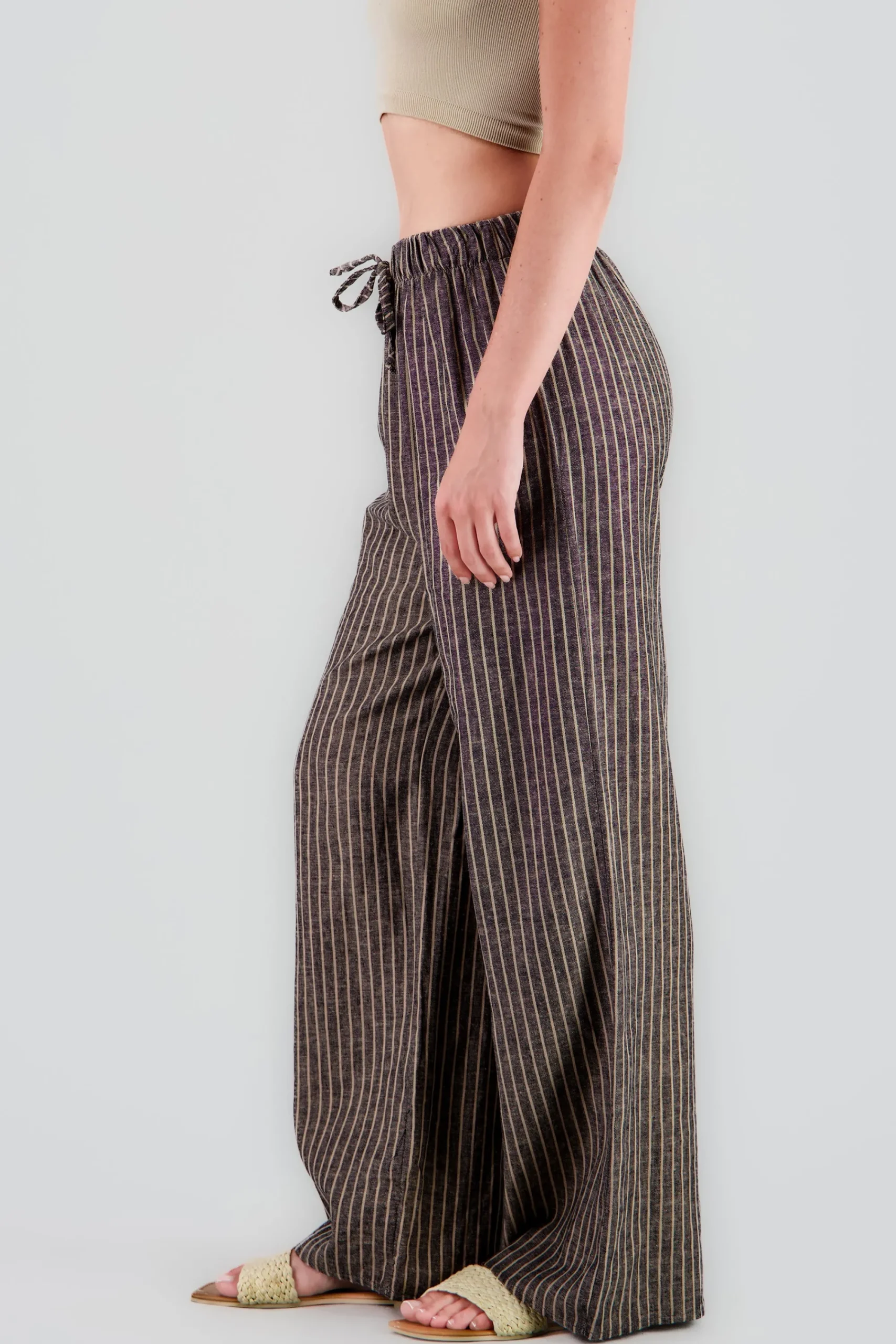 Shasa Wide Leg Striped Pants