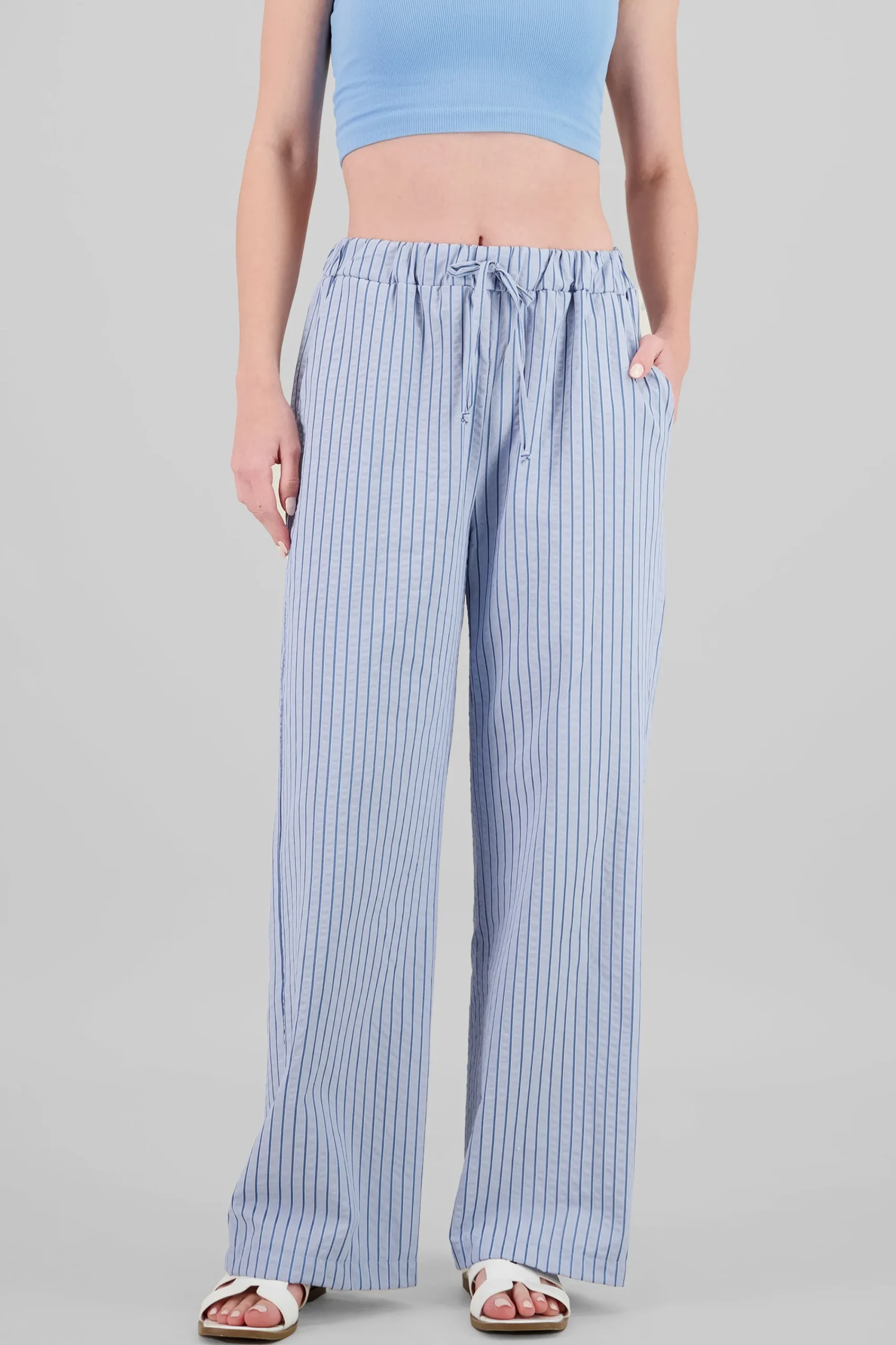 Shasa Wide Leg Striped Pants