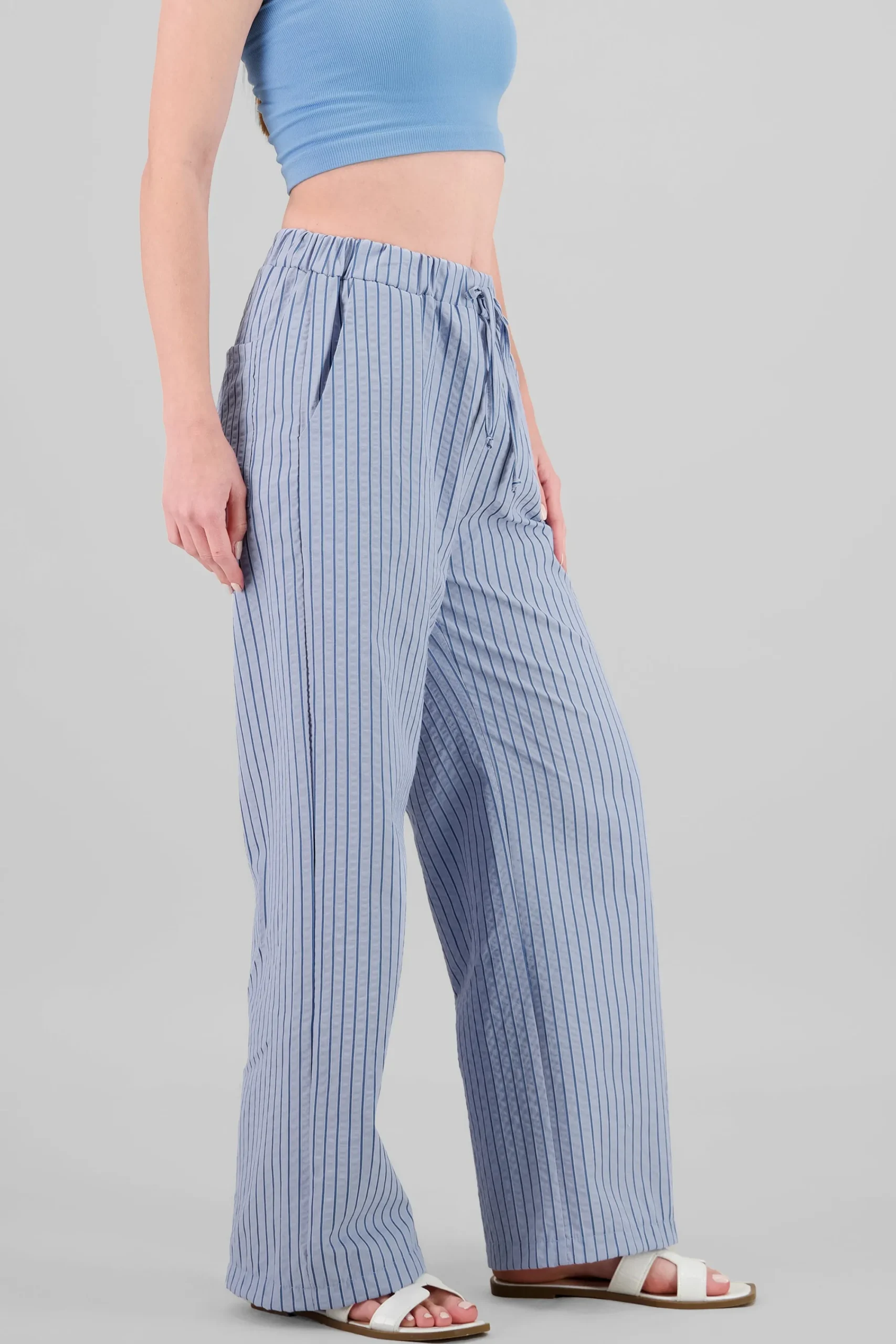 Shasa Wide Leg Striped Pants