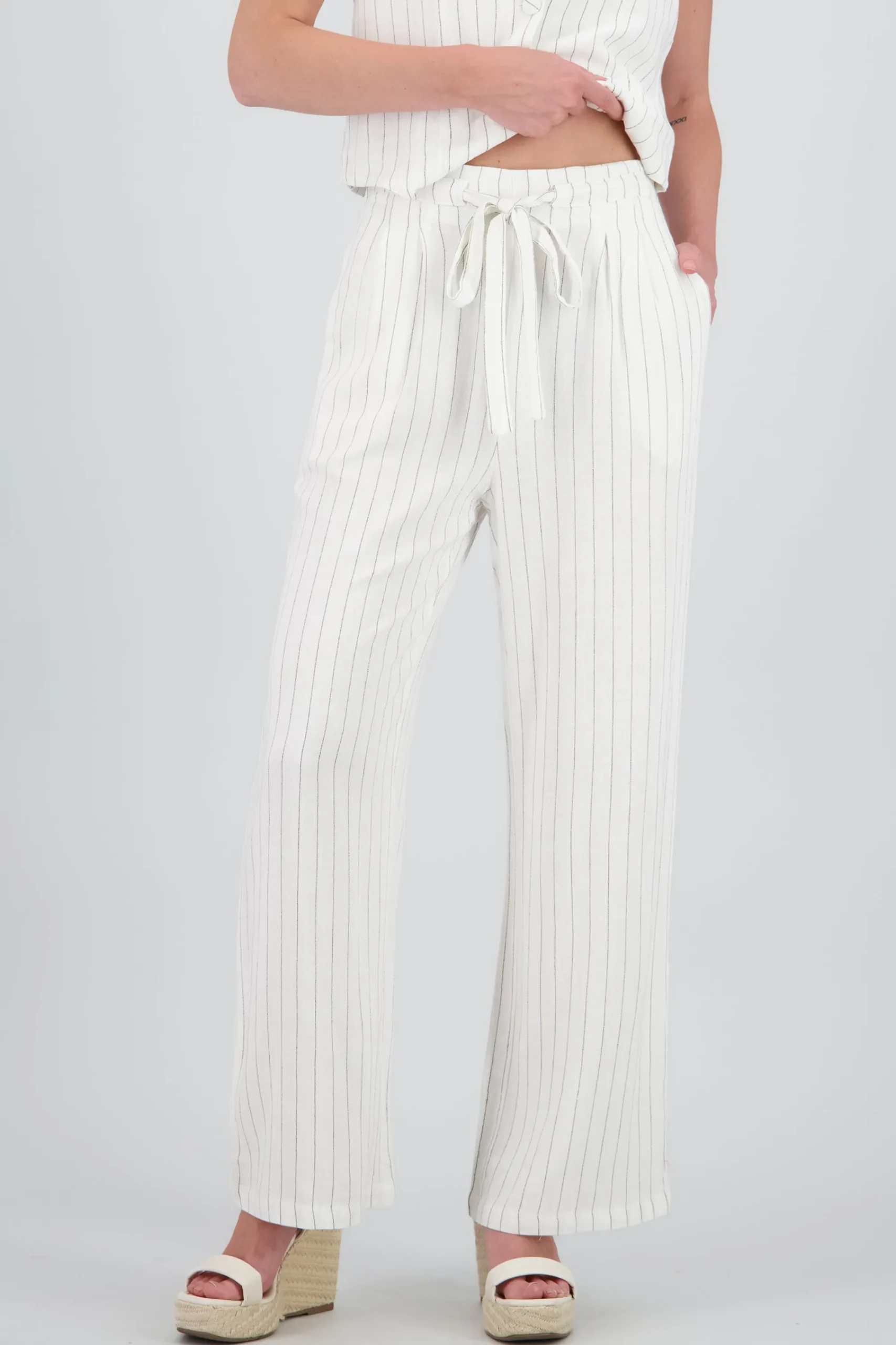 Shasa Wide Leg Striped Pants