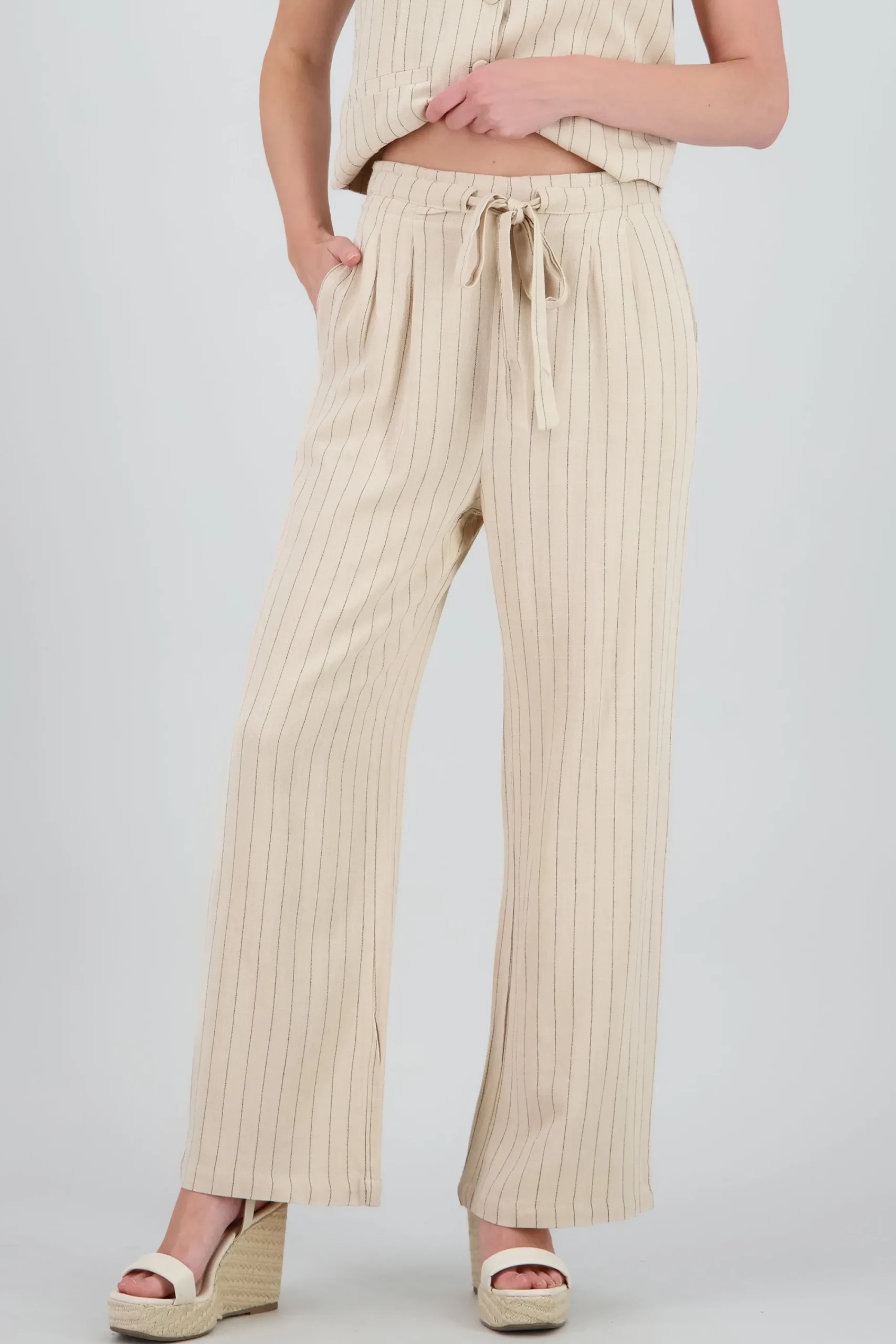 Shasa Wide Leg Striped Pants