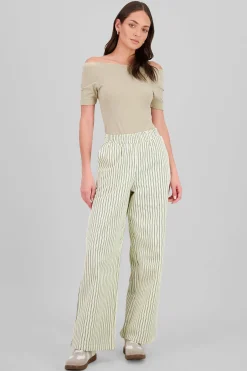 Shasa Wide Leg Striped Pants