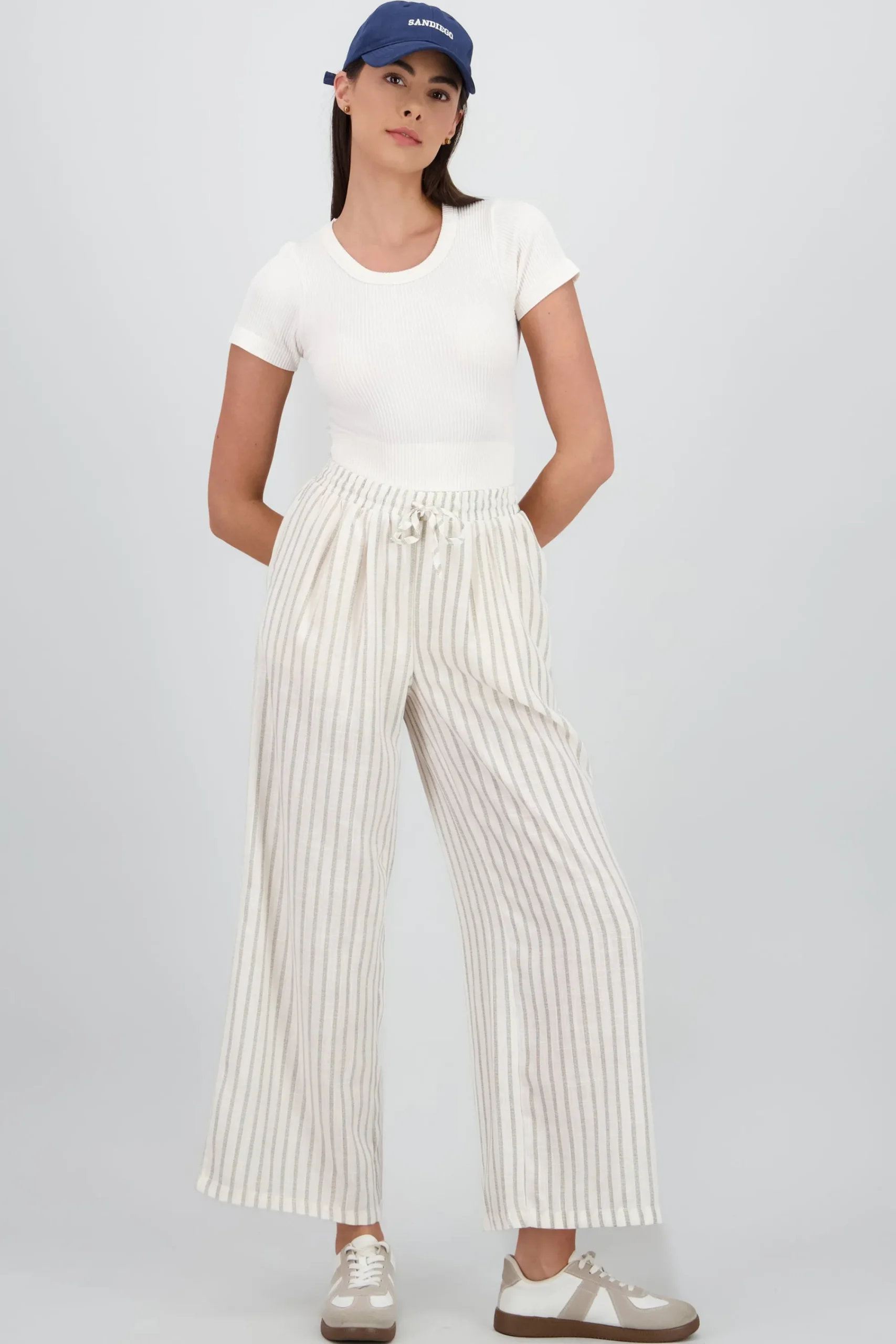 Shasa Wide Leg Striped Pants