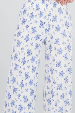 Shasa Wide Leg Textured Pants