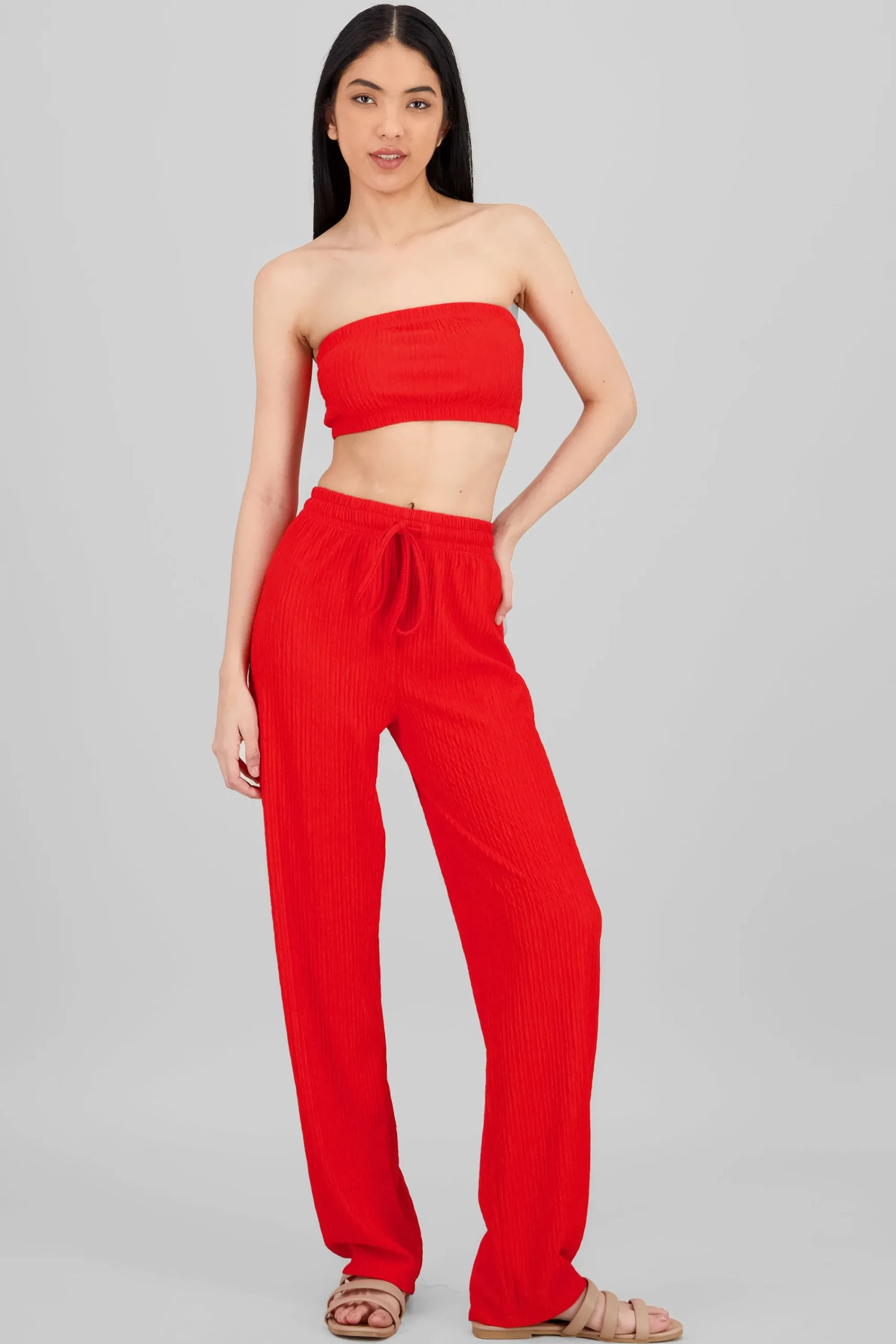 Shasa Wide leg textured pants