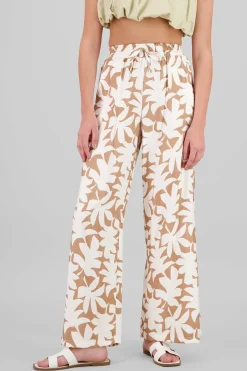 Shasa Wide Leg Tropical Print Pants