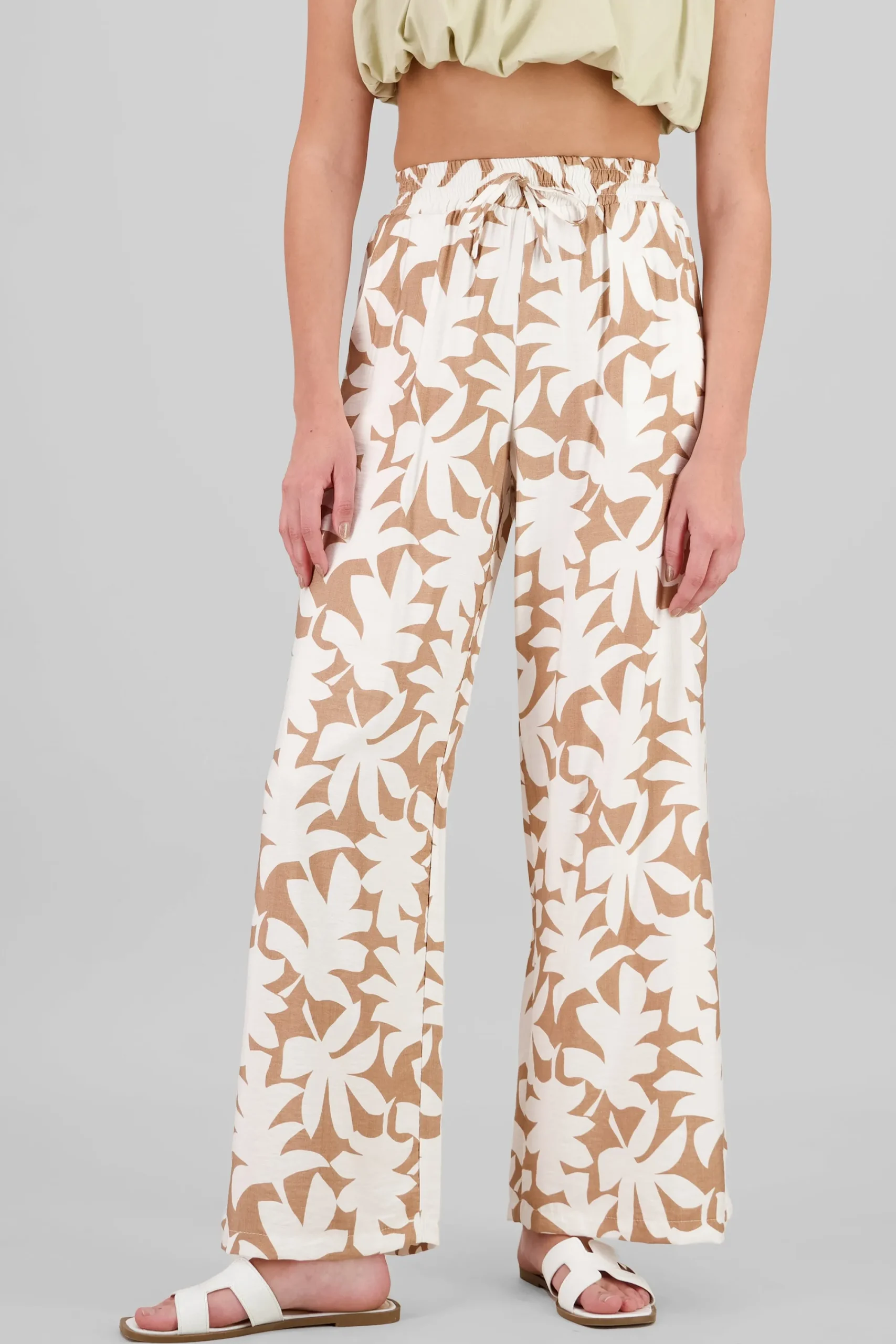 Shasa Wide Leg Tropical Print Pants