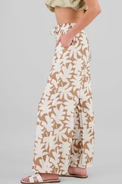 Shasa Wide Leg Tropical Print Pants