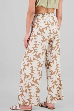 Shasa Wide Leg Tropical Print Pants