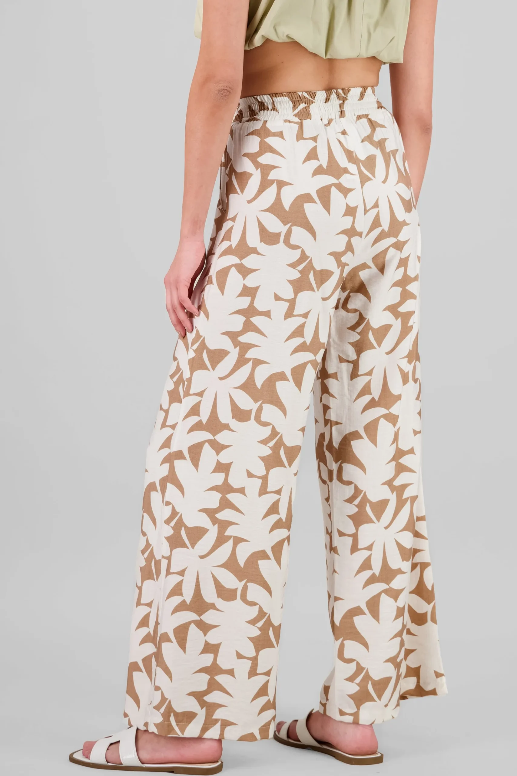 Shasa Wide Leg Tropical Print Pants