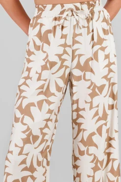 Shasa Wide Leg Tropical Print Pants
